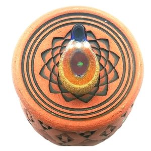 Opal glass geode pendant